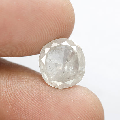 3.99 CT Milky White Translucent Color 10.5 MM Long Oval Shape Loose Natural Salt and Pepper Rustic Diamond Wedding Ring