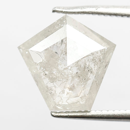 10 MM Unique Geometric Shape Loose Natural 3.25 CT Translucent White Color Rustic Salt and Pepper Diamond Engagement Ring