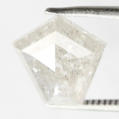 10 MM Unique Geometric Shape Loose Natural 3.25 CT Translucent White Color Rustic Salt and Pepper Diamond Engagement Ring