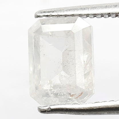 1.51 CT Loose Natural Earth Mined Emerald Shape Diamond 7.6 MM White Color Salt and Pepper Rustic Diamond Custom Wedding Jewelry