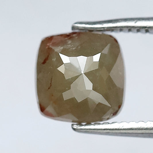 1.79 CT Cushion cut Loose Diamond, Natural Grayish Red Conflict Free Rustic Diamond