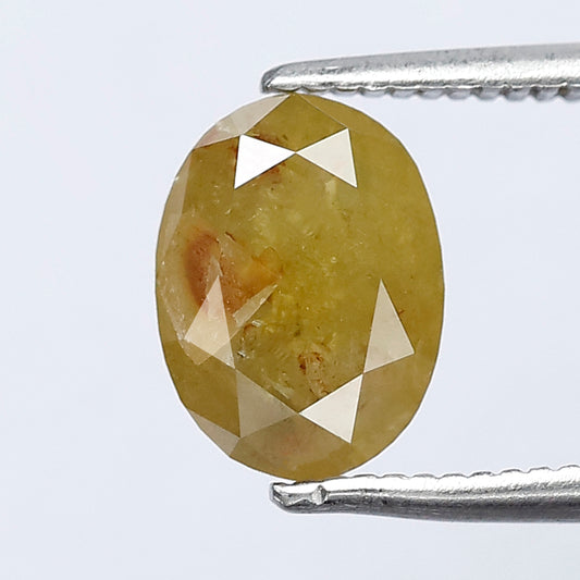 1.75 CT Natural Oval Shape Loose Diamond, Earth Mined 8.50 MM Yellow Rustic Diamond For Oval Diamond Ring