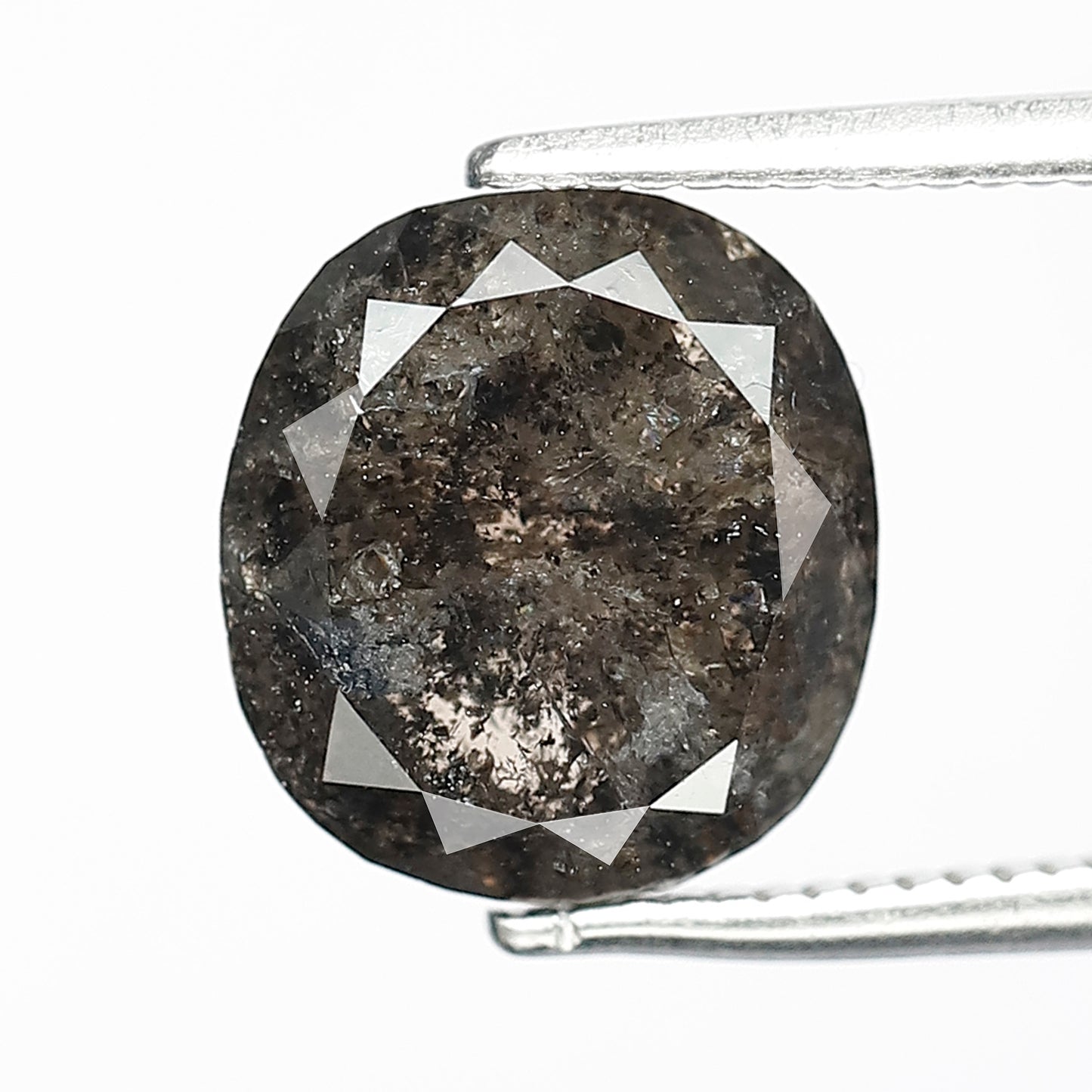 Oval Cut 3.92 CT Salt and Pepper Diamond | Earth Mined Gray Black Loose Diamond for Custom Engagement Ring