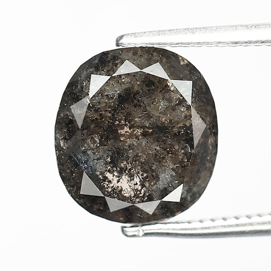 Oval Cut 3.92 CT Salt and Pepper Diamond | Earth Mined Gray Black Loose Diamond for Custom Engagement Ring
