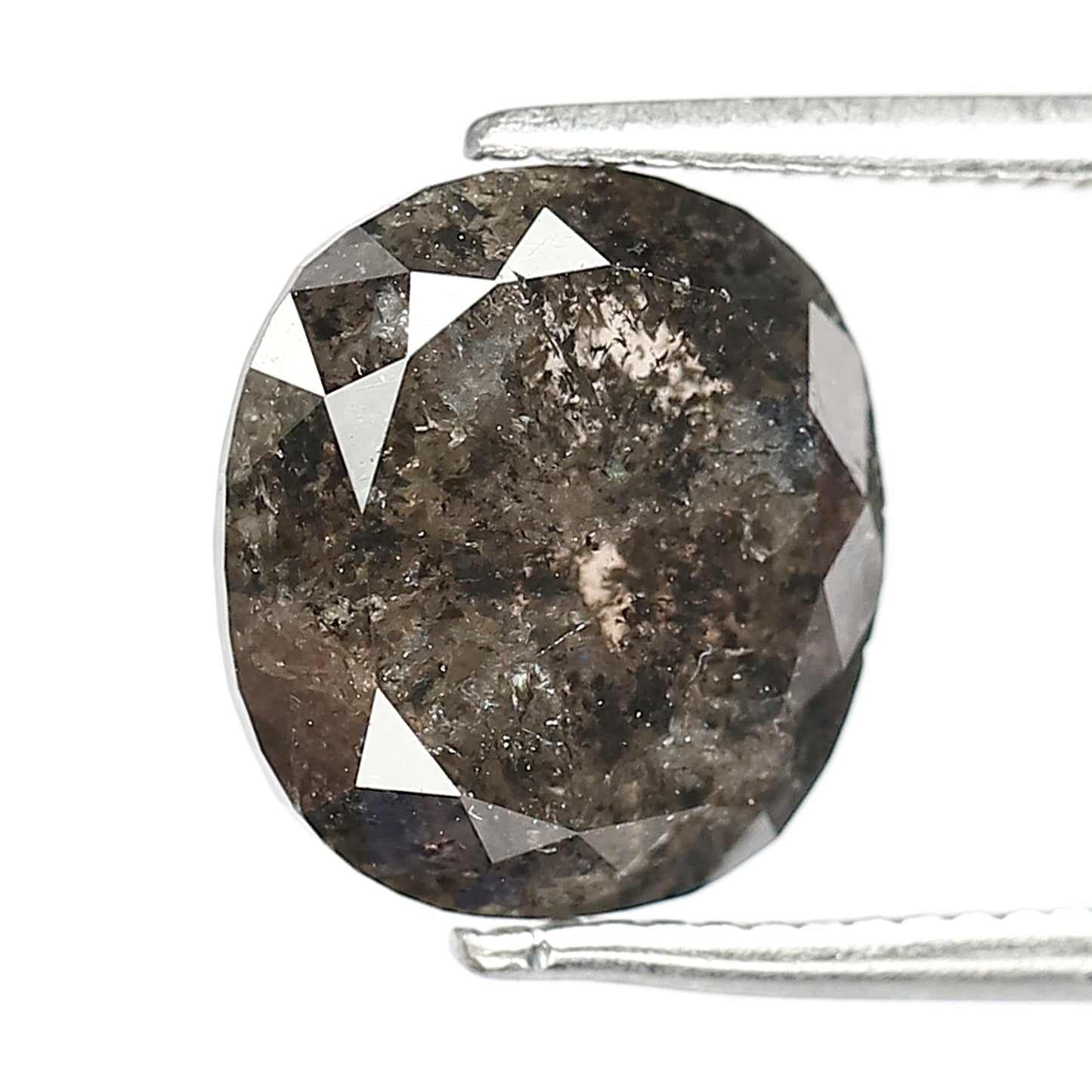Oval Cut 3.92 CT Salt and Pepper Diamond | Earth Mined Gray Black Loose Diamond for Custom Engagement Ring
