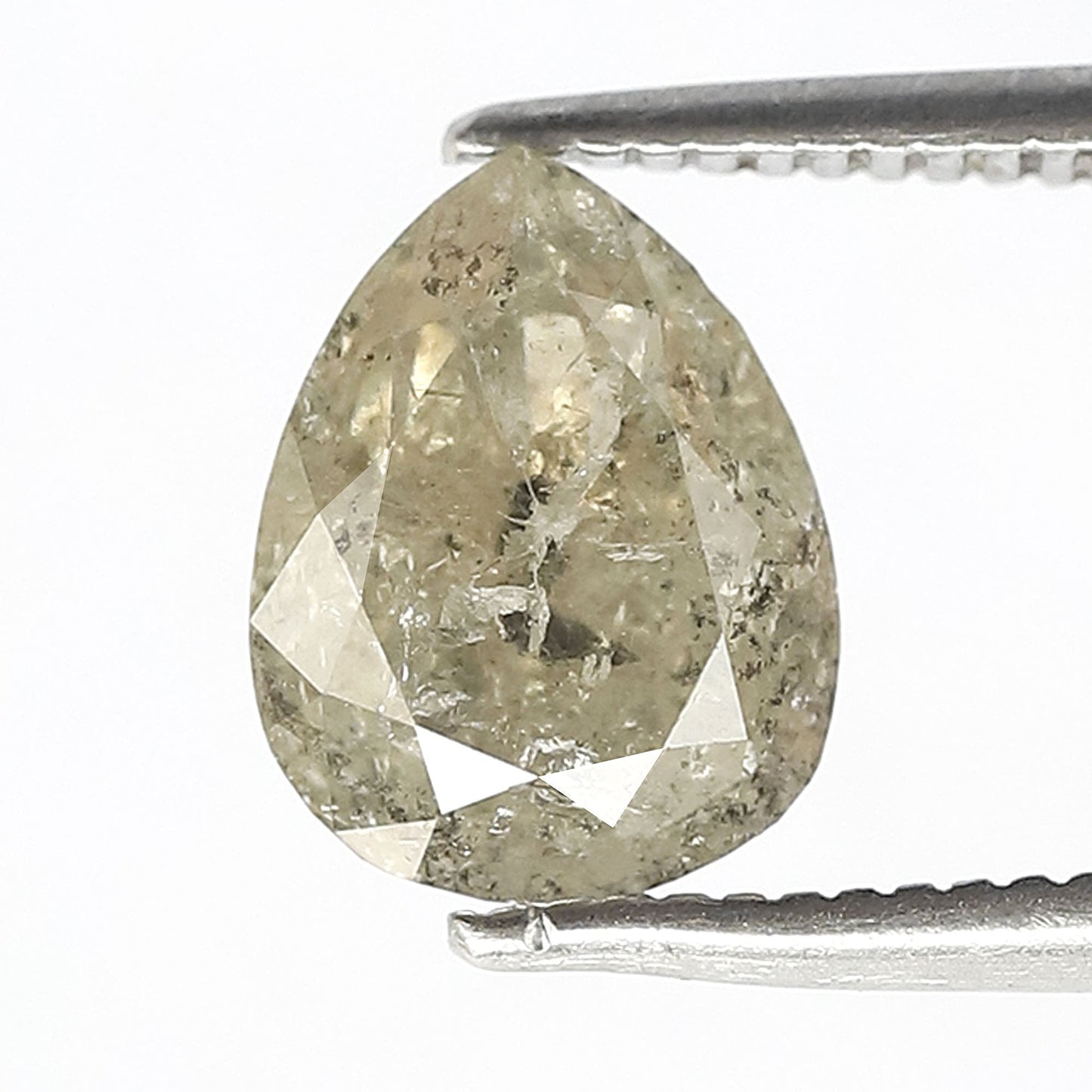 2.29 CT Translucent Pear Shape Loose Diamond, Natural Yellow Salt and Pepper Ethical Diamond For Wedding Ring