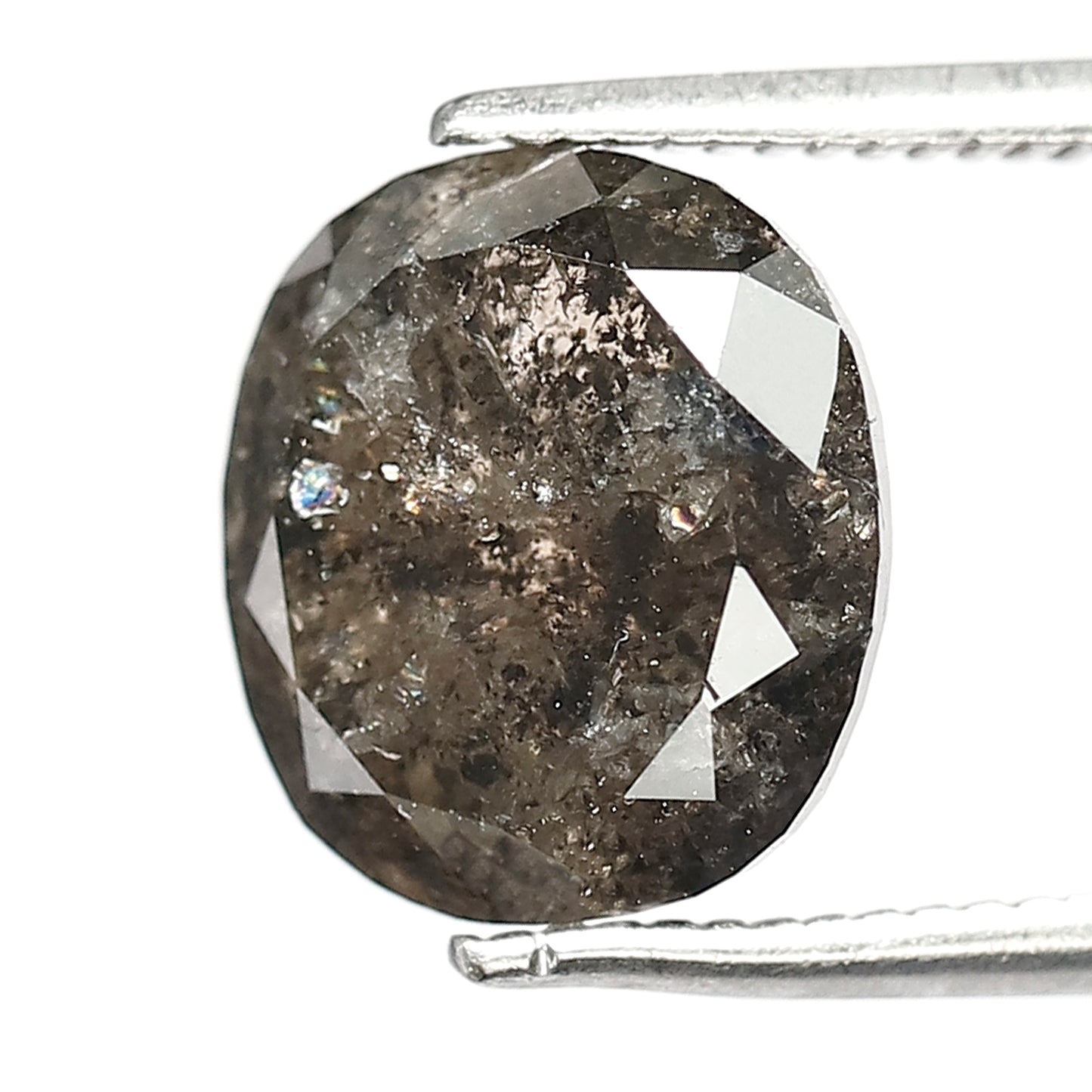 Oval Cut 3.92 CT Salt and Pepper Diamond | Earth Mined Gray Black Loose Diamond for Custom Engagement Ring