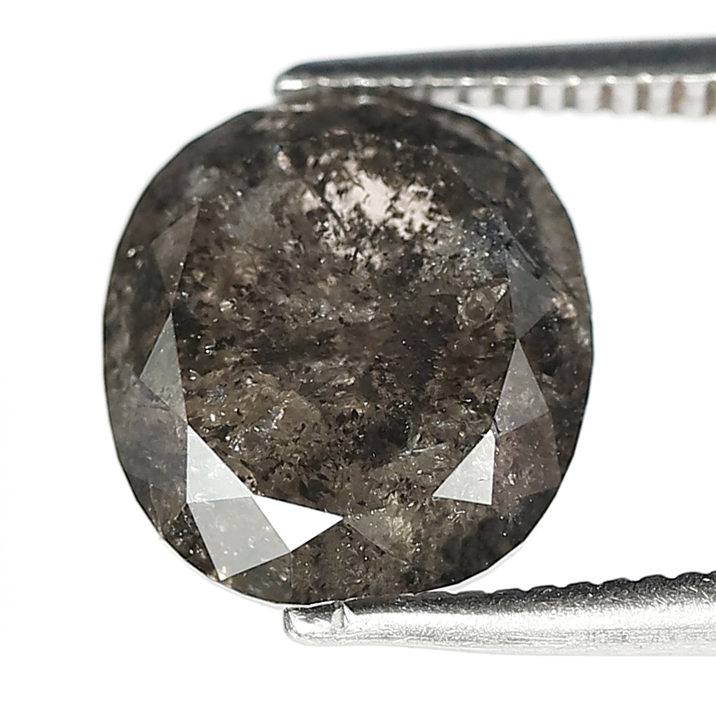 Oval Cut 3.92 CT Salt and Pepper Diamond | Earth Mined Gray Black Loose Diamond for Custom Engagement Ring