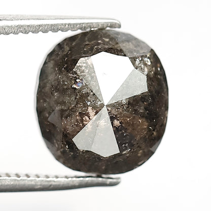 Oval Cut 3.92 CT Salt and Pepper Diamond | Earth Mined Gray Black Loose Diamond for Custom Engagement Ring