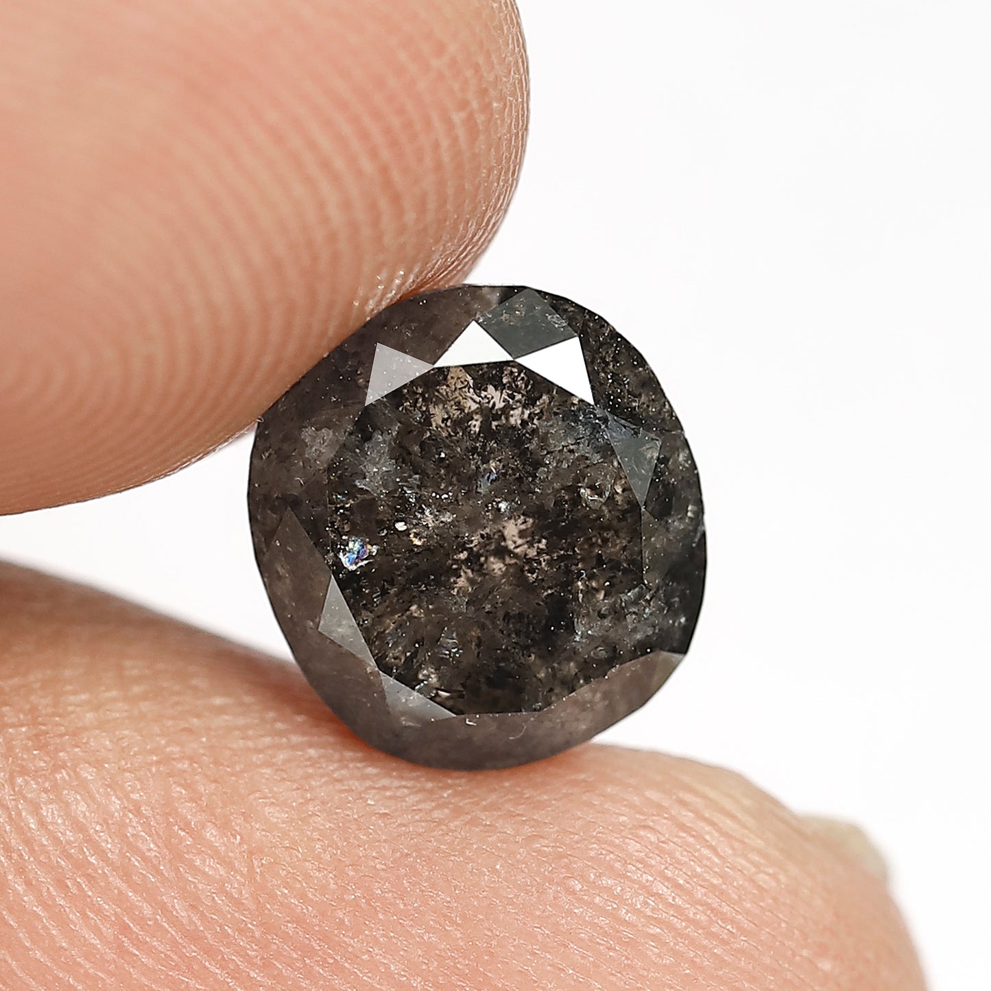 Oval Cut 3.92 CT Salt and Pepper Diamond | Earth Mined Gray Black Loose Diamond for Custom Engagement Ring