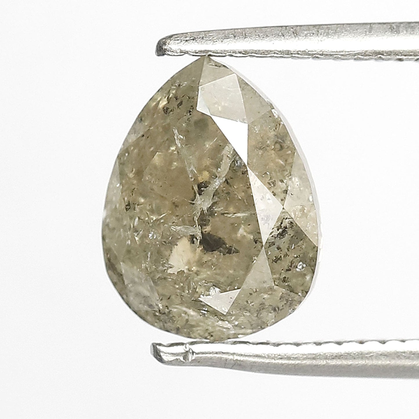 2.29 CT Translucent Pear Shape Loose Diamond, Natural Yellow Salt and Pepper Ethical Diamond For Wedding Ring