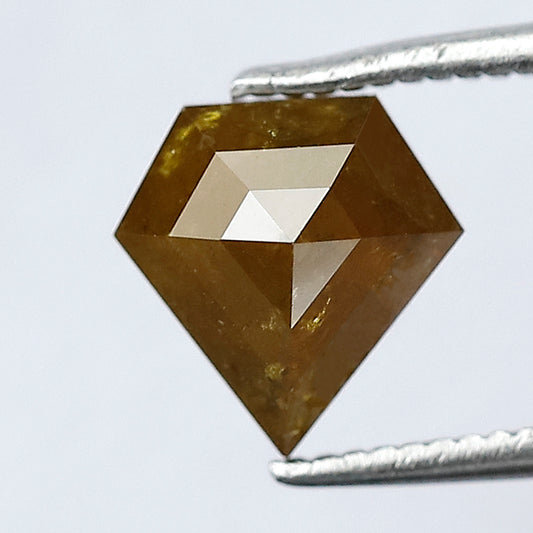 1.63 CT Greenish Yellow Loose Diamond, Natural Pentagon Shape Earth Mined Rustic Diamond For Woman Ring