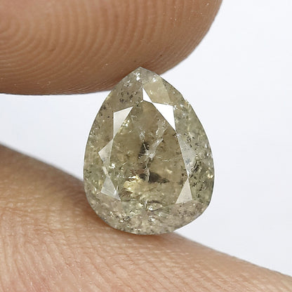 2.29 CT Translucent Pear Shape Loose Diamond, Natural Yellow Salt and Pepper Ethical Diamond For Wedding Ring