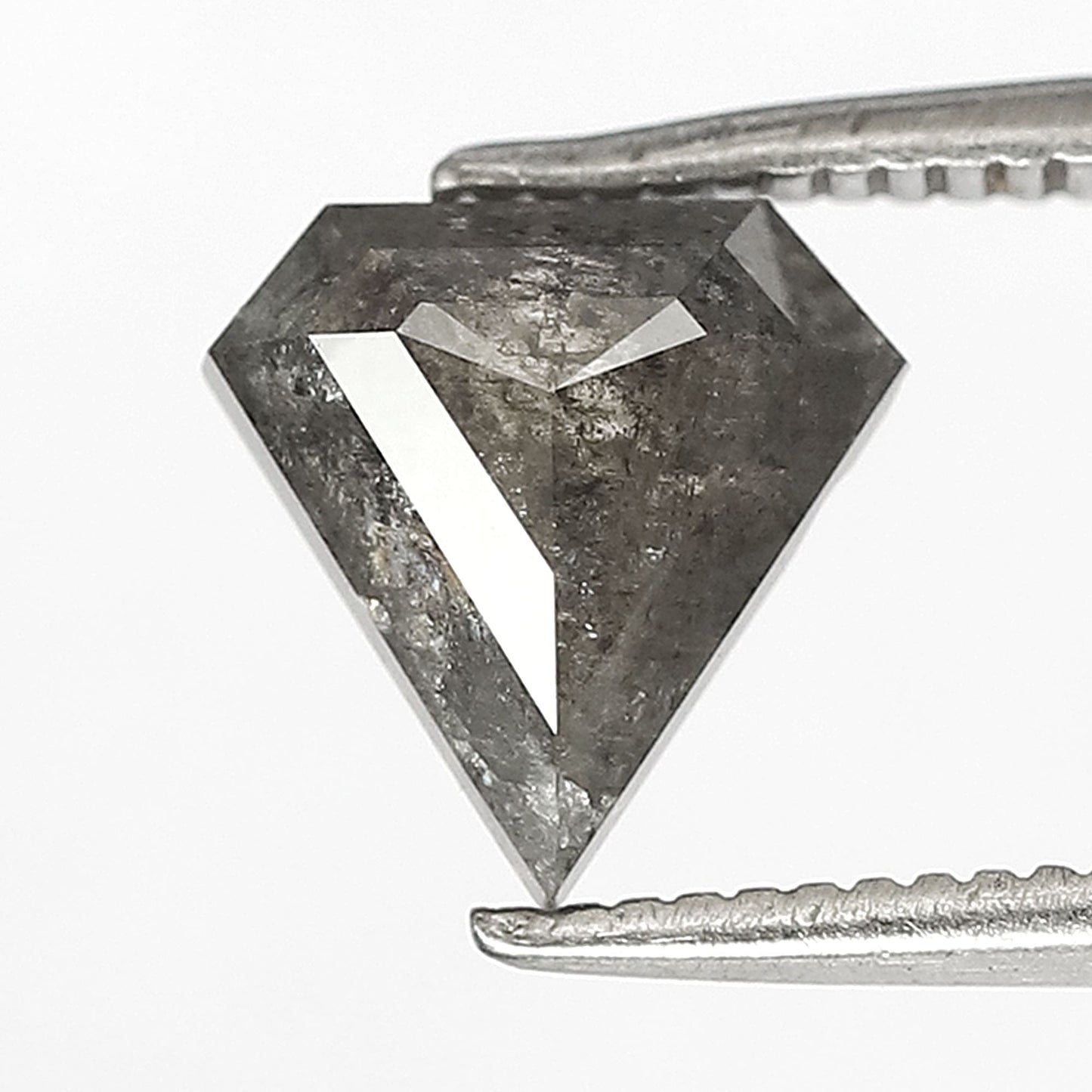 1.34 Ct Shield Cut Salt and Pepper Diamond, Natural Gray Black Loose Diamond 7.70 mm Ethical Diamond for Pendant Jewelry