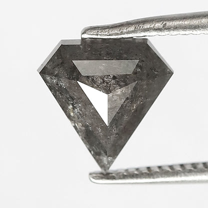 1.34 Ct Shield Cut Salt and Pepper Diamond, Natural Gray Black Loose Diamond 7.70 mm Ethical Diamond for Pendant Jewelry