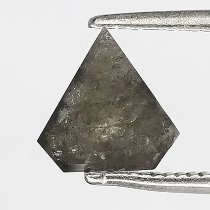 1.34 Ct Shield Cut Salt and Pepper Diamond, Natural Gray Black Loose Diamond 7.70 mm Ethical Diamond for Pendant Jewelry