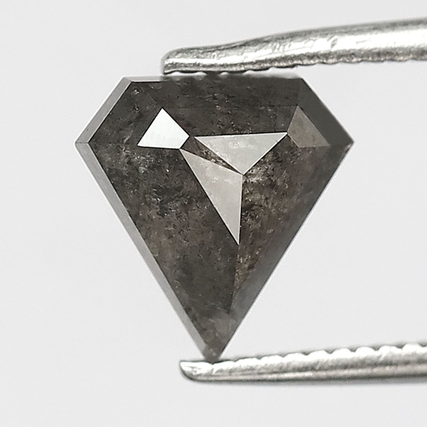 1.34 Ct Shield Cut Salt and Pepper Diamond, Natural Gray Black Loose Diamond 7.70 mm Ethical Diamond for Pendant Jewelry