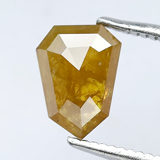 0.97 Ct Geometric Cut Rustic Diamond | 7.80 mm Natural Yellowish Translucent Loose Diamond for Pendant