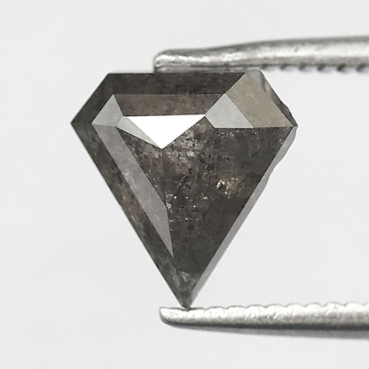1.34 Ct Shield Cut Salt and Pepper Diamond, Natural Gray Black Loose Diamond 7.70 mm Ethical Diamond for Pendant Jewelry