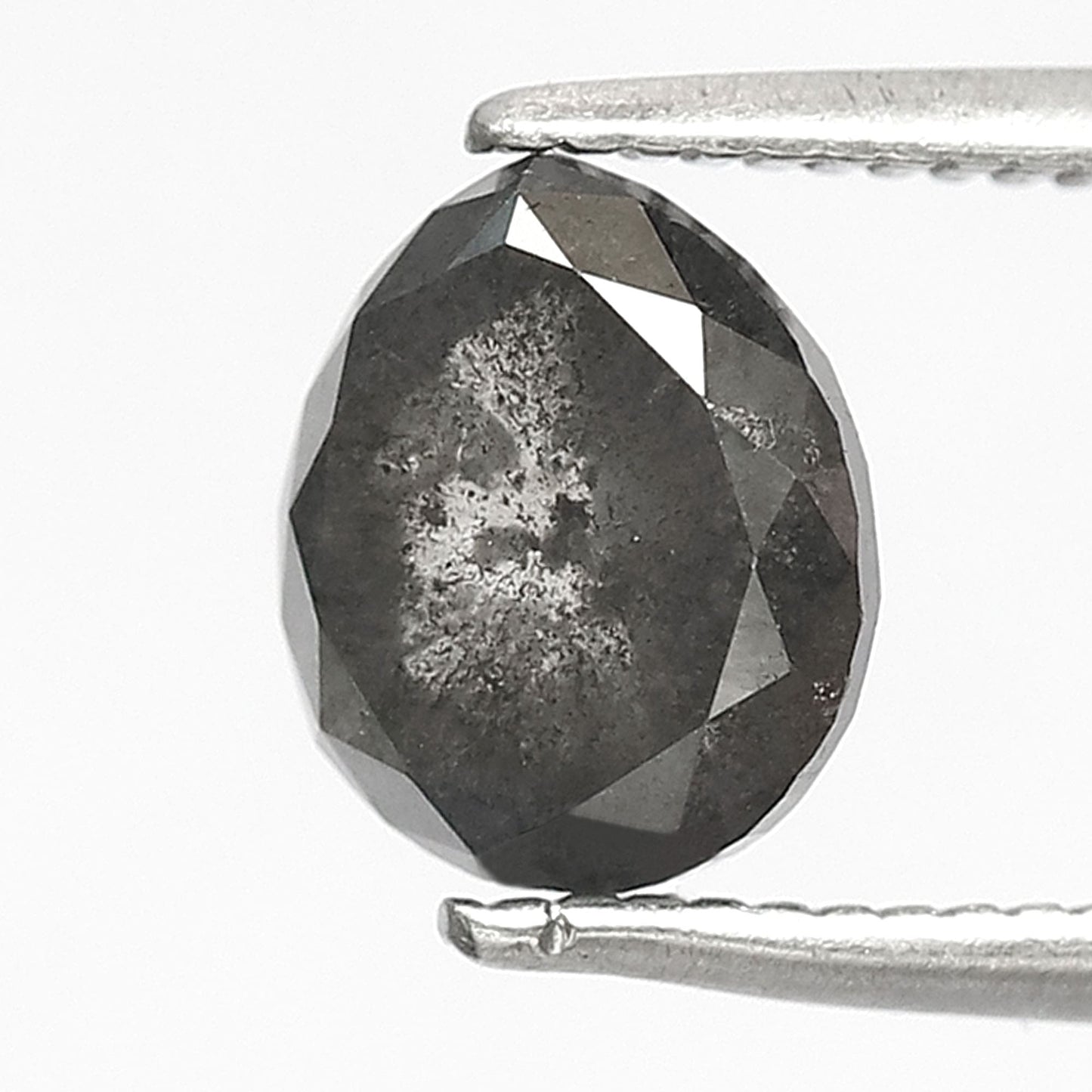 1.73 CT Natural Pear Shape Conflict Free Diamond, 7.30 mm Gray Black Salt and Pepper Diamond For Engagement Ring