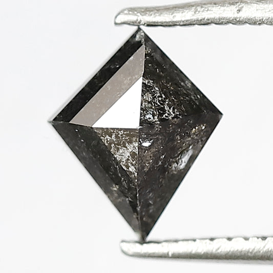 0.92 CT Kite Shape Diamond Grey Black Color 7.8 MM Salt and Pepper Loose Natural Diamond For Custom Vintage Design Ring
