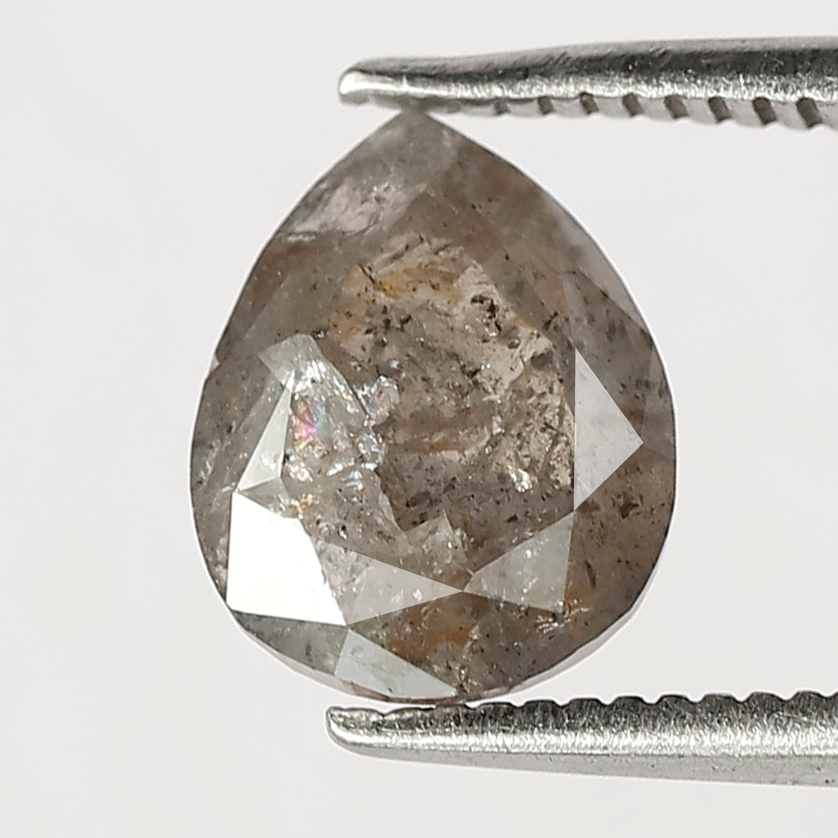 Natural 2.04 Carat Pear Cut Gray Black Diamond | Conflict Free Salt and Pepper Diamond for Wedding & Engagement Ring