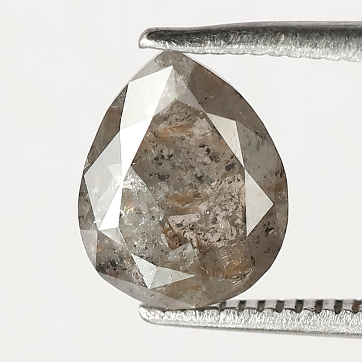 Natural 2.04 Carat Pear Cut Gray Black Diamond | Conflict Free Salt and Pepper Diamond for Wedding & Engagement Ring