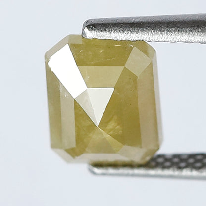 Emerald Cut 1.53 Ct Natural Yellowish Rustic Diamond | 7.50 mm Ethical Loose Diamond