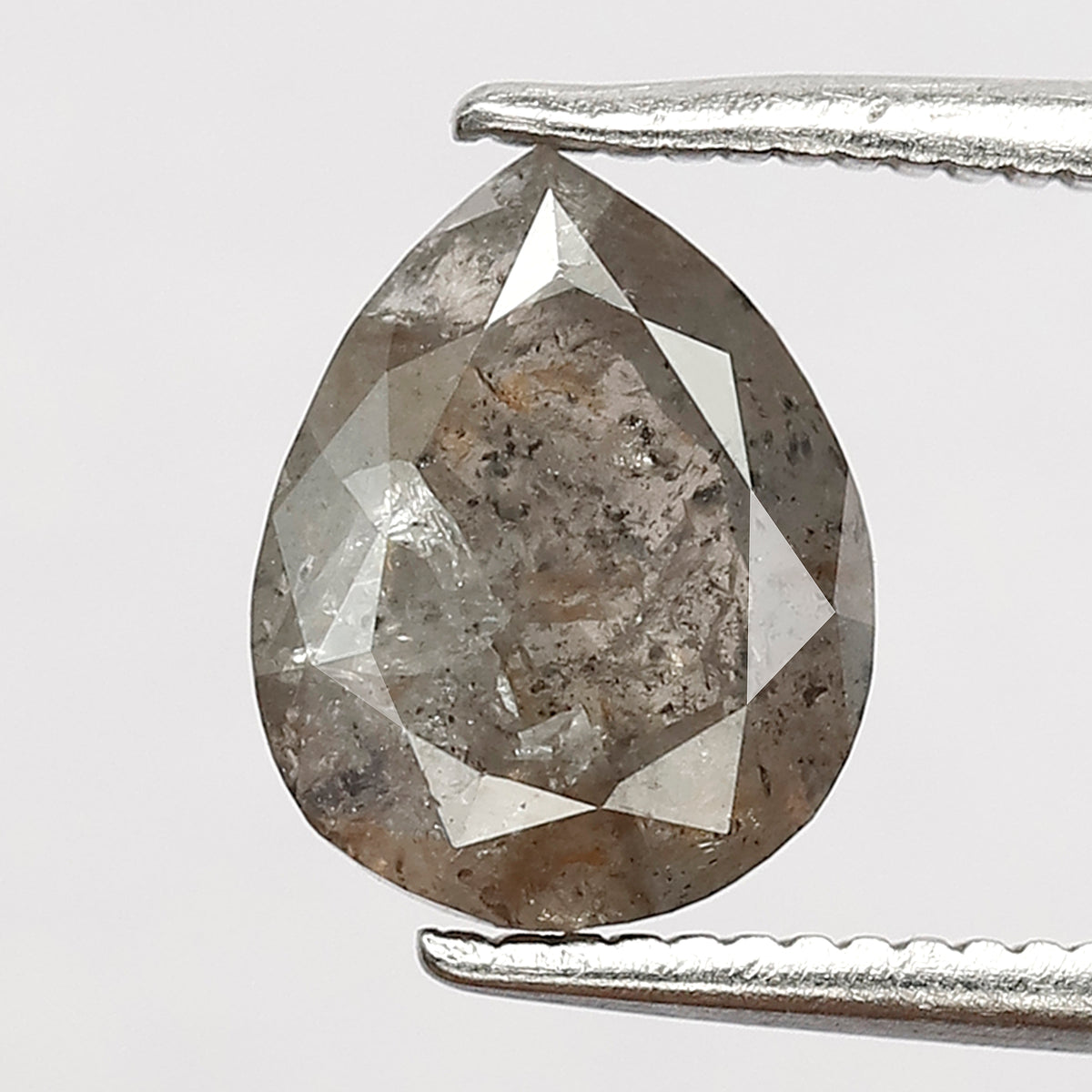 Natural 2.04 Carat Pear Cut Gray Black Diamond | Conflict Free Salt and Pepper Diamond for Wedding & Engagement Ring