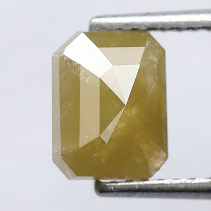 Emerald Cut 1.53 Ct Natural Yellowish Rustic Diamond | 7.50 mm Ethical Loose Diamond