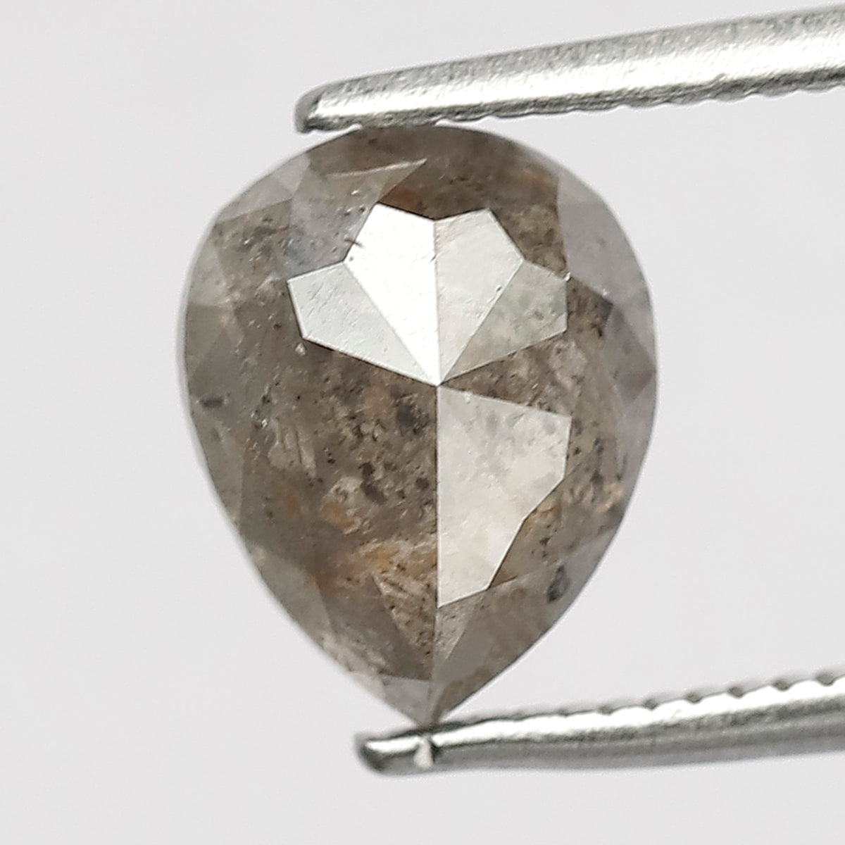 Natural 2.04 Carat Pear Cut Gray Black Diamond | Conflict Free Salt and Pepper Diamond for Wedding & Engagement Ring