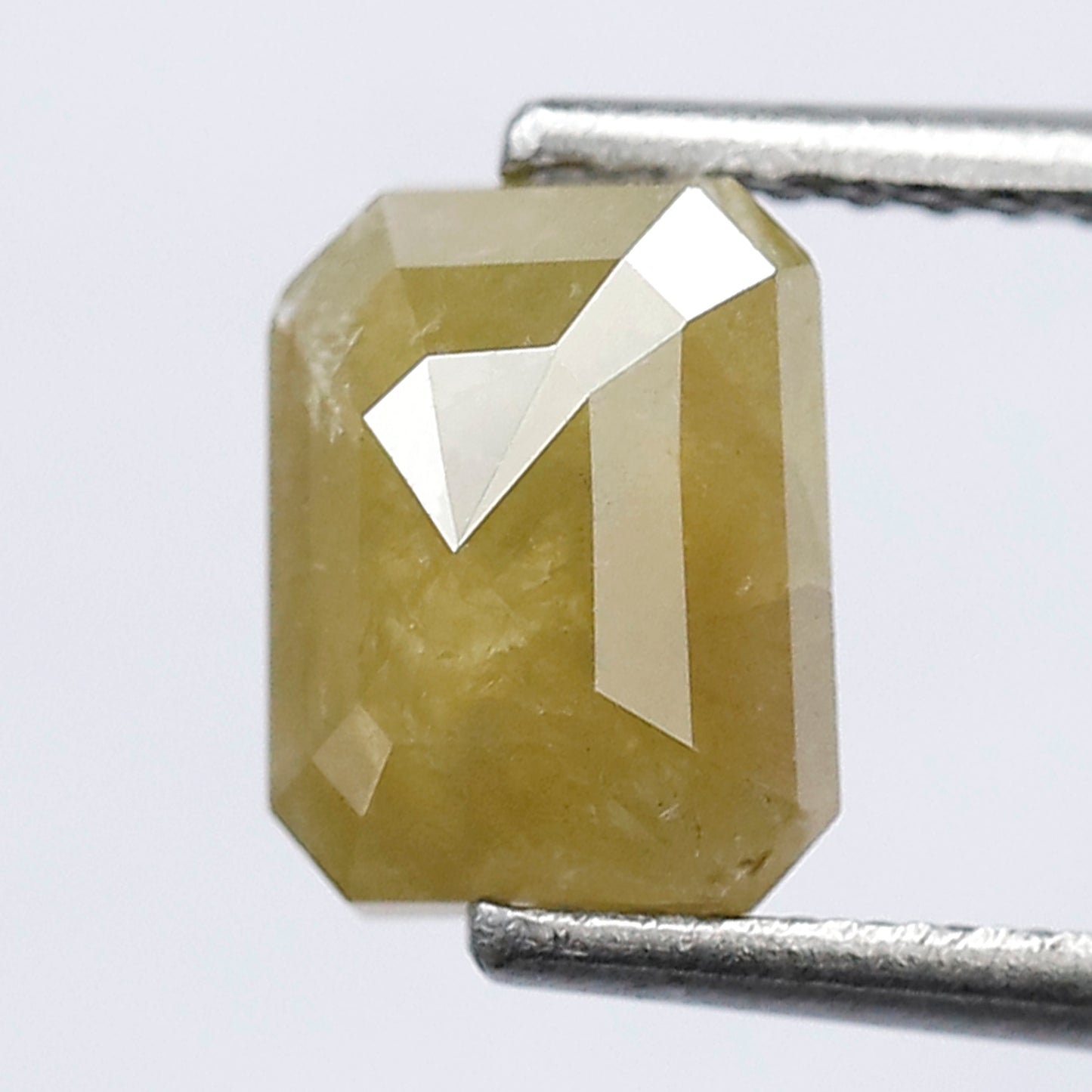 Emerald Cut 1.53 Ct Natural Yellowish Rustic Diamond | 7.50 mm Ethical Loose Diamond