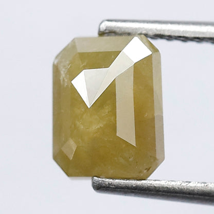 Emerald Cut 1.53 Ct Natural Yellowish Rustic Diamond | 7.50 mm Ethical Loose Diamond