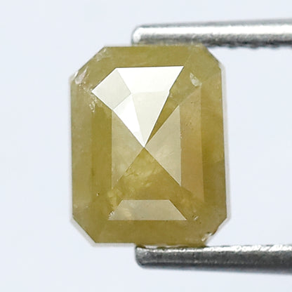 Emerald Cut 1.53 Ct Natural Yellowish Rustic Diamond | 7.50 mm Ethical Loose Diamond