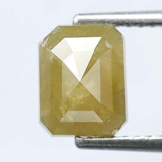 Emerald Cut 1.53 Ct Natural Yellowish Rustic Diamond | 7.50 mm Ethical Loose Diamond