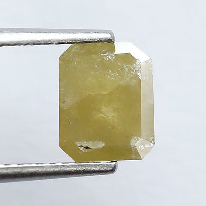 Emerald Cut 1.53 Ct Natural Yellowish Rustic Diamond | 7.50 mm Ethical Loose Diamond