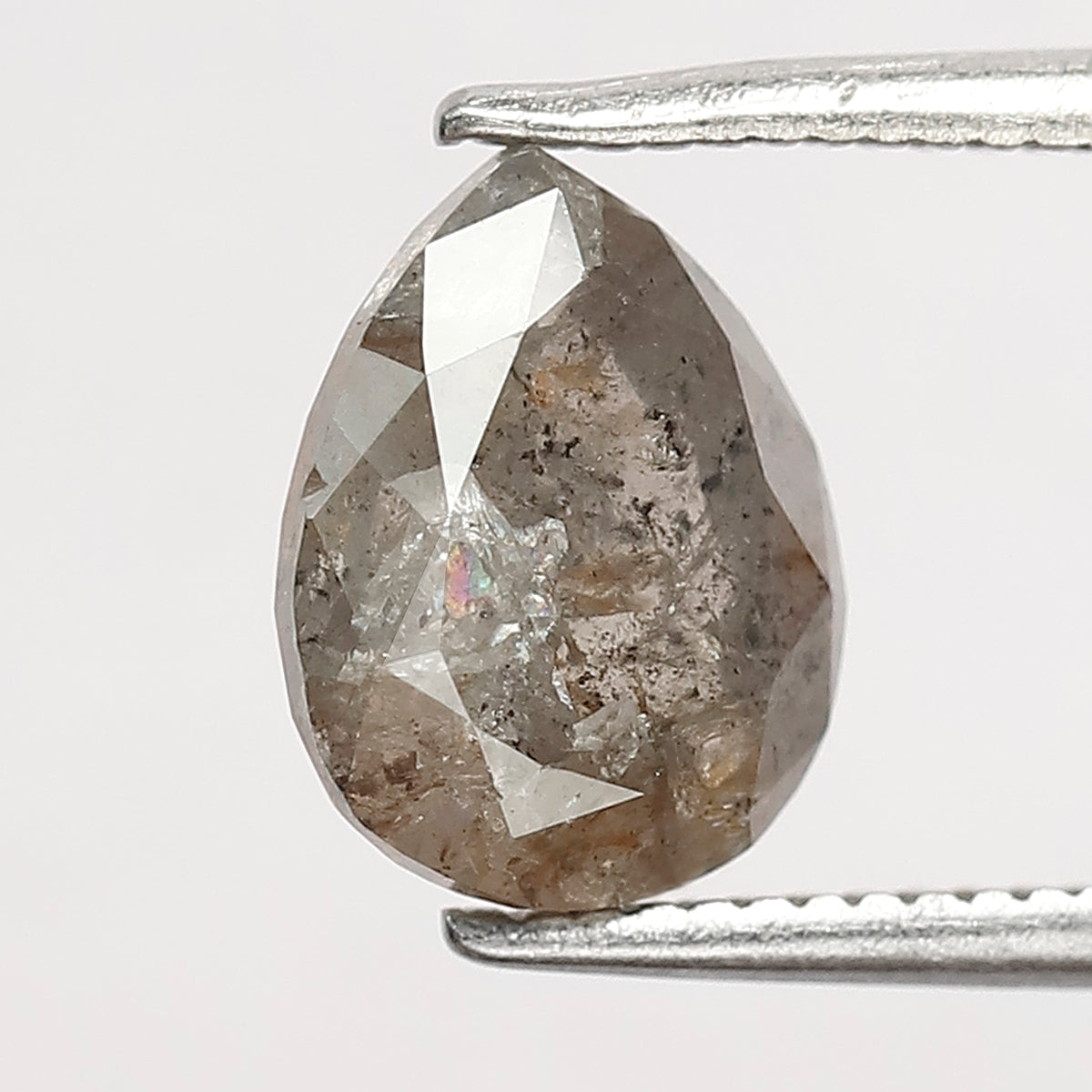 Natural 2.04 Carat Pear Cut Gray Black Diamond | Conflict Free Salt and Pepper Diamond for Wedding & Engagement Ring