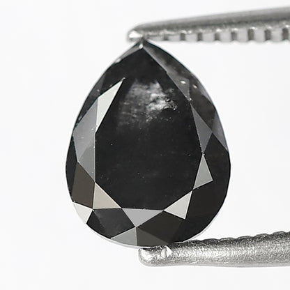 1.61 CT Pear Shape Salt and Pepper Diamond | Natural Gray Black Conflict Free Diamond | 8.00 x 6.00 mm Engagement Ring Stone