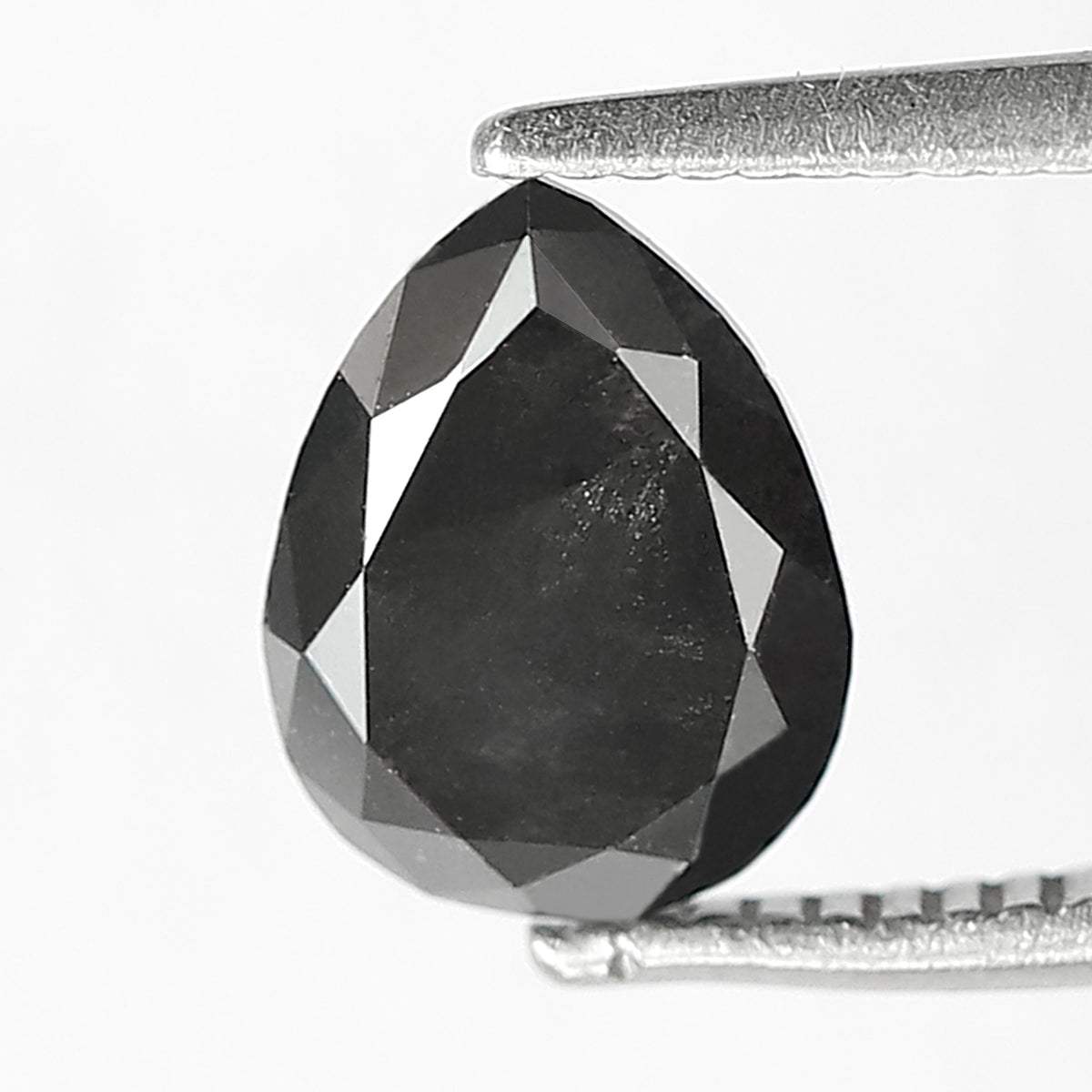 1.61 CT Pear Shape Salt and Pepper Diamond | Natural Gray Black Conflict Free Diamond | 8.00 x 6.00 mm Engagement Ring Stone