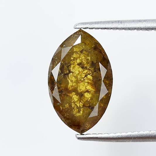 1.89 Ct Natural Marquise Greenish Yellow Diamond, Translucent Rustic Loose Diamond 11.40 x 7.00 mm for Ring Jewelry