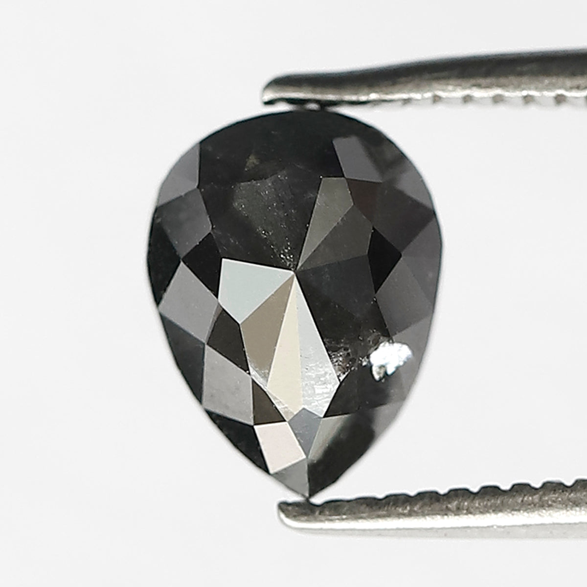 1.61 CT Pear Shape Salt and Pepper Diamond | Natural Gray Black Conflict Free Diamond | 8.00 x 6.00 mm Engagement Ring Stone