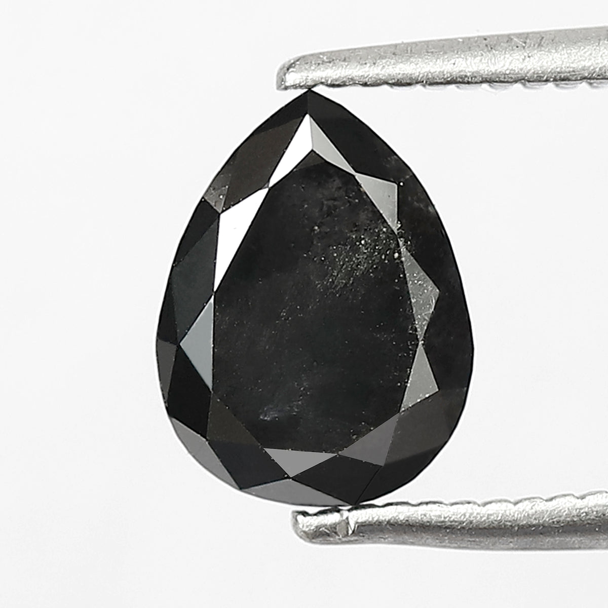 1.61 CT Pear Shape Salt and Pepper Diamond | Natural Gray Black Conflict Free Diamond | 8.00 x 6.00 mm Engagement Ring Stone