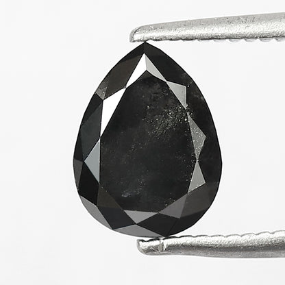 1.61 CT Pear Shape Salt and Pepper Diamond | Natural Gray Black Conflict Free Diamond | 8.00 x 6.00 mm Engagement Ring Stone