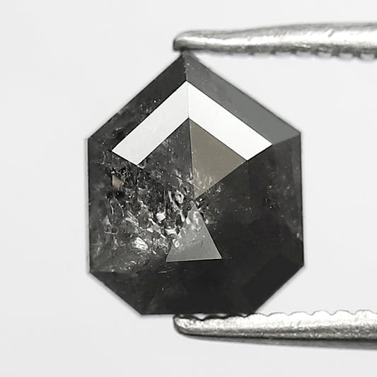 1.85 CT Shield cut Salt and Pepper Diamond, Natural Gray Black Loose Earth Mined Conflict Free Diamond For Custom Pendant