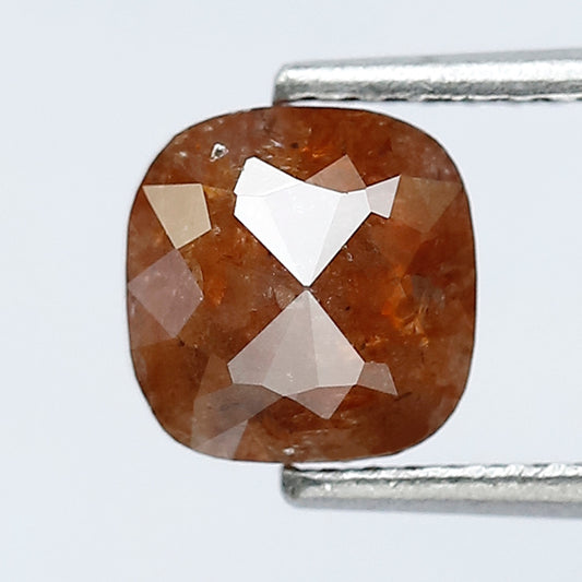 Natural 1.34 Ct Reddish Cushion Diamond | 6.80 mm Rustic Ethical Loose Stone for Jewelry Gift