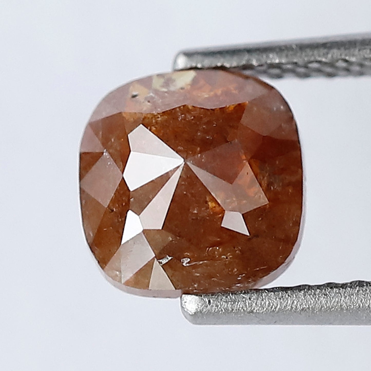 Natural 1.34 Ct Reddish Cushion Diamond | 6.80 mm Rustic Ethical Loose Stone for Jewelry Gift
