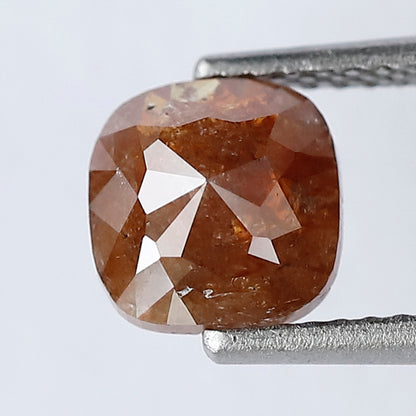 Natural 1.34 Ct Reddish Cushion Diamond | 6.80 mm Rustic Ethical Loose Stone for Jewelry Gift