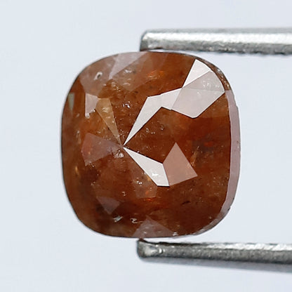 Natural 1.34 Ct Reddish Cushion Diamond | 6.80 mm Rustic Ethical Loose Stone for Jewelry Gift
