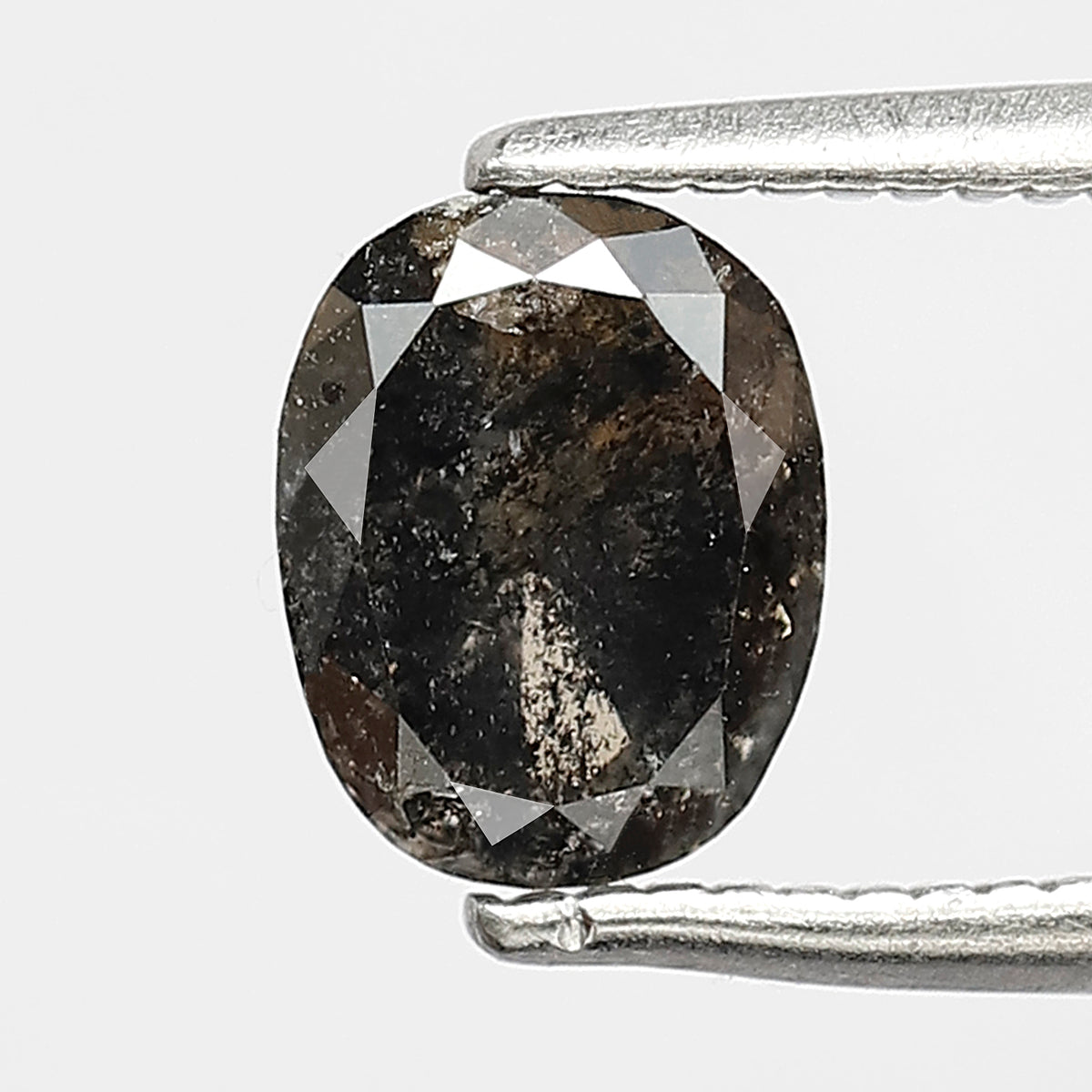 1.01 CT Oval Shape Salt and Pepper Diamond, Natural Gray Black Loose Earth Mined Diamond For Wedding Band