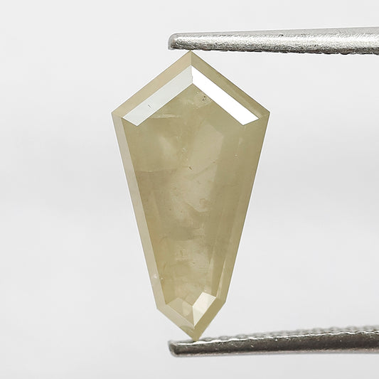 2.40 CT GEOMETRIC Shape Natural Loose Diamond, yellowish green color salt and pepper Diamond, 13 mm cut diamond for making proposal ring